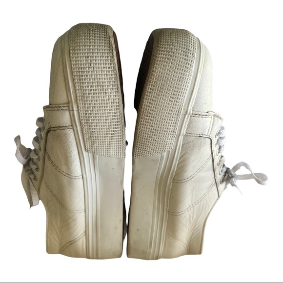 Superga 2790 Nappa Leather Sneakers Lace Up Round Toe White Women's 9 - Picture 4 of 5